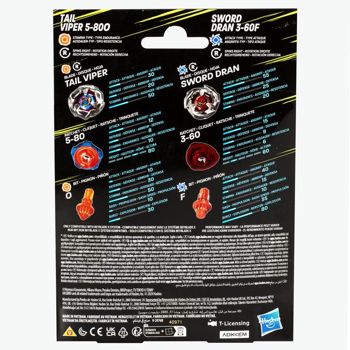 Immagine prodotto Hasbro X Tail Viper 5-80O & Sword Dran 3-60F