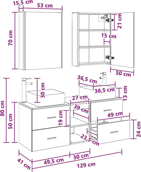 Produktbild vidaXL Badezimmerschrank