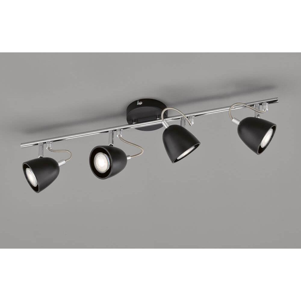 FHL easy, Wandleuchte + Deckenleuchte, FHL Gemma LED Deckenleuchte 4-fach GU10 4W warmweiss schwarz, nickel-chrom (GU10)