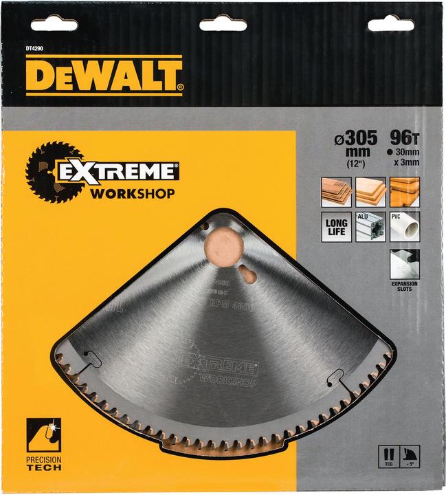 Produktbild DeWalt Stationärkreissägeblatt / Kreissägeblatt Extreme (305/30mm 96TFZ, extra feines Finish (Furnie