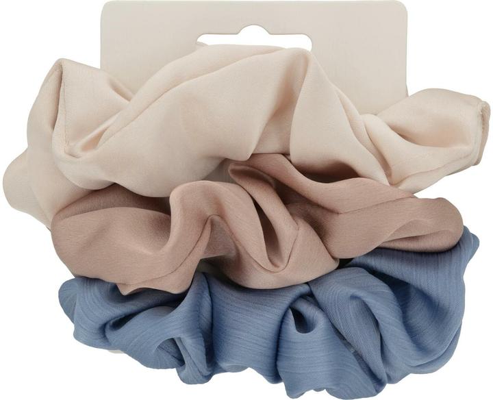 Image du produit Soley Haargummi Scrunchie 3 Stück Creme, Hellgrau, Blau