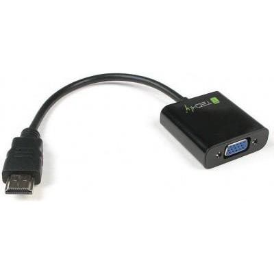 Techly HDMI zu (HDMI, 14.30 cm), Data + Video Adapter, Schwarz