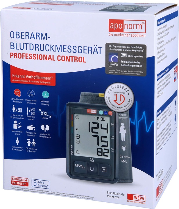 Aponorm Bmg Pro Contr Upper, 1 pc (Blood pressure monitor upper arm)
