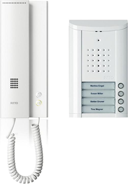 Produktbild Schneider Electric 4 Familien TürSprechanlagenSet weiss (Kabelgebunden)