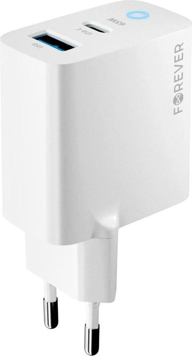 Produktbild Forever GaN TC-06-65AC PD QC Ladegerät 1x USB-C 1x USB 65W weiss (65 W)