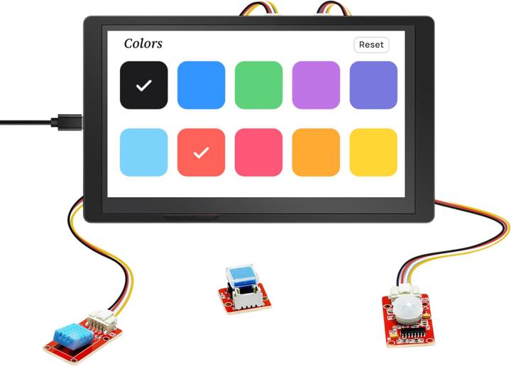 Actual product image Elecrow CrowPanel 7.0 Zoll HMI ESP32 Display 800x480 RGB TFT LCD mit kapazitivem Touch und Acryl-Gehäuse