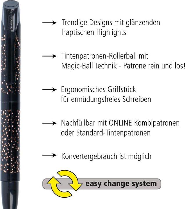 Immagine prodotto Online Rollerball Campus 0.7mm 61478/3D Glam Girls Spotlights Nero (Riflettori neri)