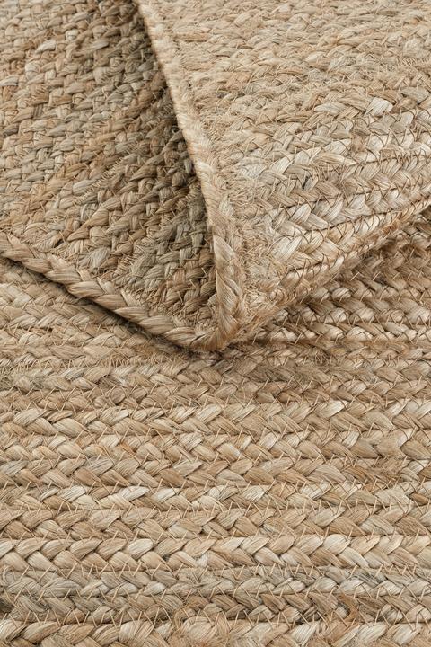 Actual product image Conceptum Hypnose Carl 100% JUTE Rectangular Oak|Beige Jute Underside Knitting Pattern Handmade Weaving (80 x 150 cm)