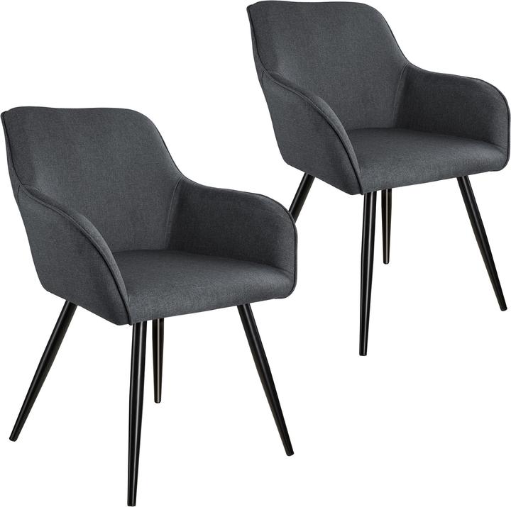 Produktbild tectake 2erSetStuhlMarilynLeinenoptik