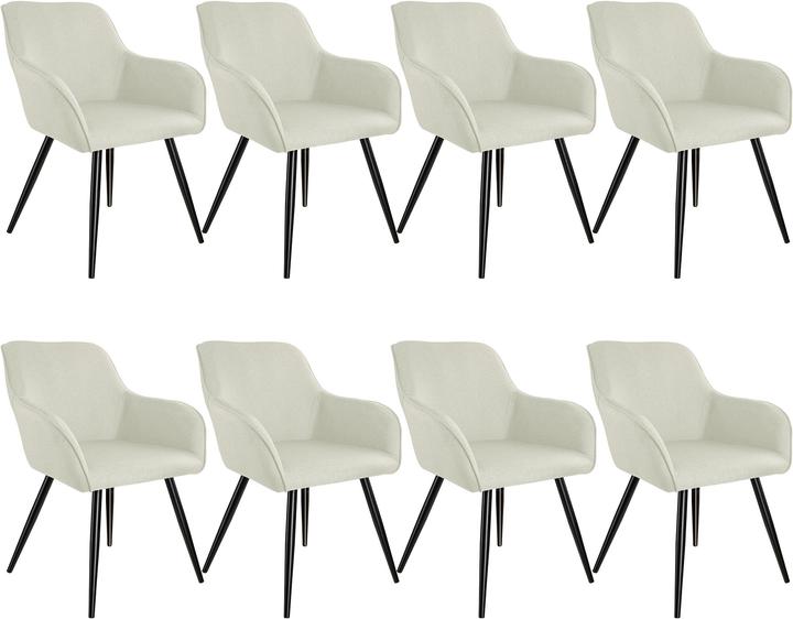 Actual product image tectake Set of 8ChairMarilynLinen look
