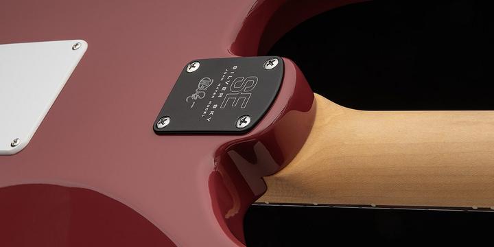 Actual product image PRS SE Silver Sky | Derby Red (Electric guitar, Maple, Nickel, Poplar, Rosewood, Synthetic bone)