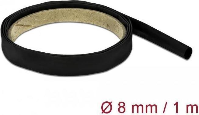 Actual product image Delock Heat shrink tubing 1 m x 8 mm shrinkage ratio 4:1 black (1x)