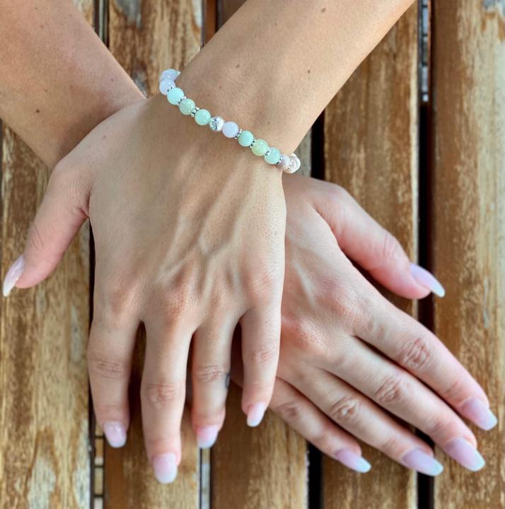 Actual product image Balibay Mirenda (18 cm, Gemstone, Moonstone, 925 Sterling silver, Rose quartz, Morganite)