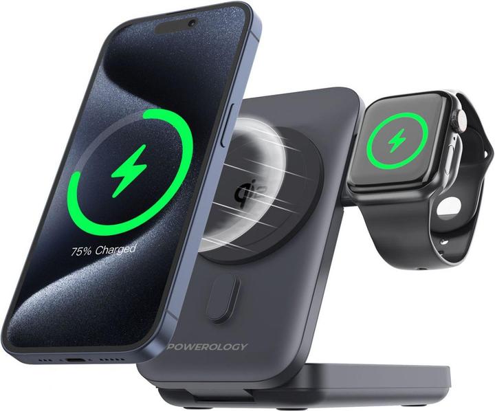 Produktbild Powerology 3 in 1 MagSafe Powerbank 10000 mAh (10000 mAh, 20 W)