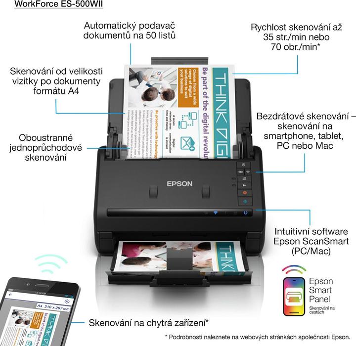Produktbild Epson WorkForce ES-500WII (USB, Wi-Fi Direct)