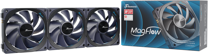 Actual product image Seasonic MagFlow 1225 PWM (3-Fan Kit) (120 mm, 3 x)