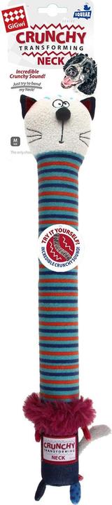 GiGwi Giocattolo per cani collo croccante, gatto M, blu (Gioco da masticare per cani)