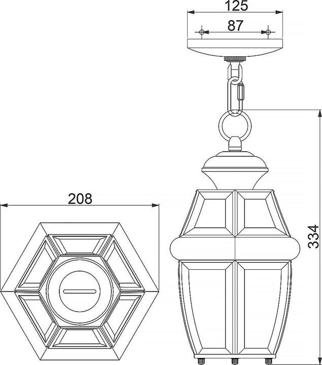 Productafbeelding Quoizel Newbury Buiten Hanglamp E27 Gepolijst Messing (E27, IP23)