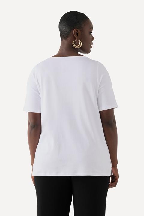 Produktbild Ulla Popken T-Shirt, Pima Cotton, Farn, U-Boot-Ausschnitt, Halbarm (56)