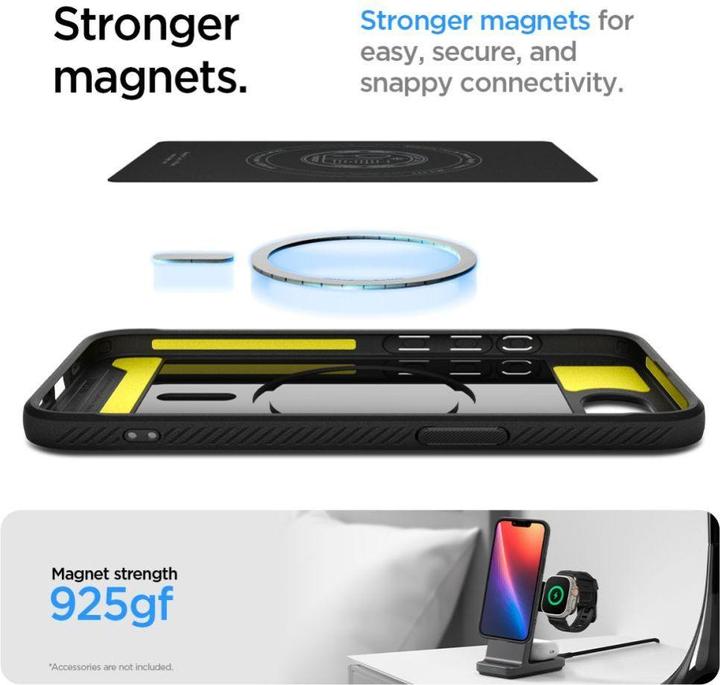 Actual product image Spigen Rugged Armor MagFit TPU Back Cover Schwarz Apple iPhone 16e (Apple iPhone 16e)