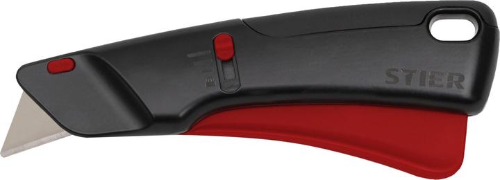 Actual product image Stier Premium safety cutter knife with 10 replacement blades, automatic blade retraction (Cutters)