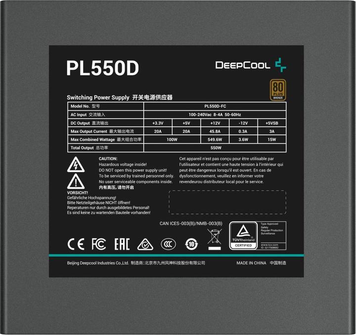 Immagine prodotto Deepcool PL550-D 500W - 80+ Bronze ATX 3.0 (550 W)