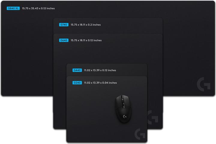 Productafbeelding Logitech G G240, Zwart, Monochroom, Rubber, Antislip basis, Gaming muismat (M)