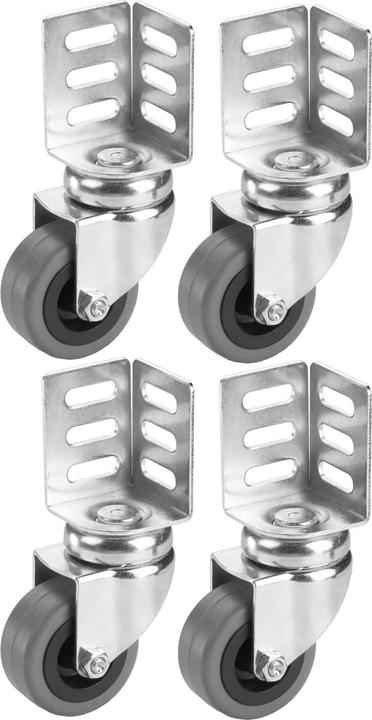 Dörner + Helmer Lenkrollen mit Winkelblech, Laufrollen Gummi 50x21 mm, 4 Stück