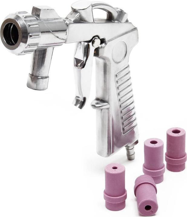 Wiltec Pistola di sabbiatura Aria compressa 2-8 bar Unità di sabbiatura Ugelli in alluminio Sabbiatrice
