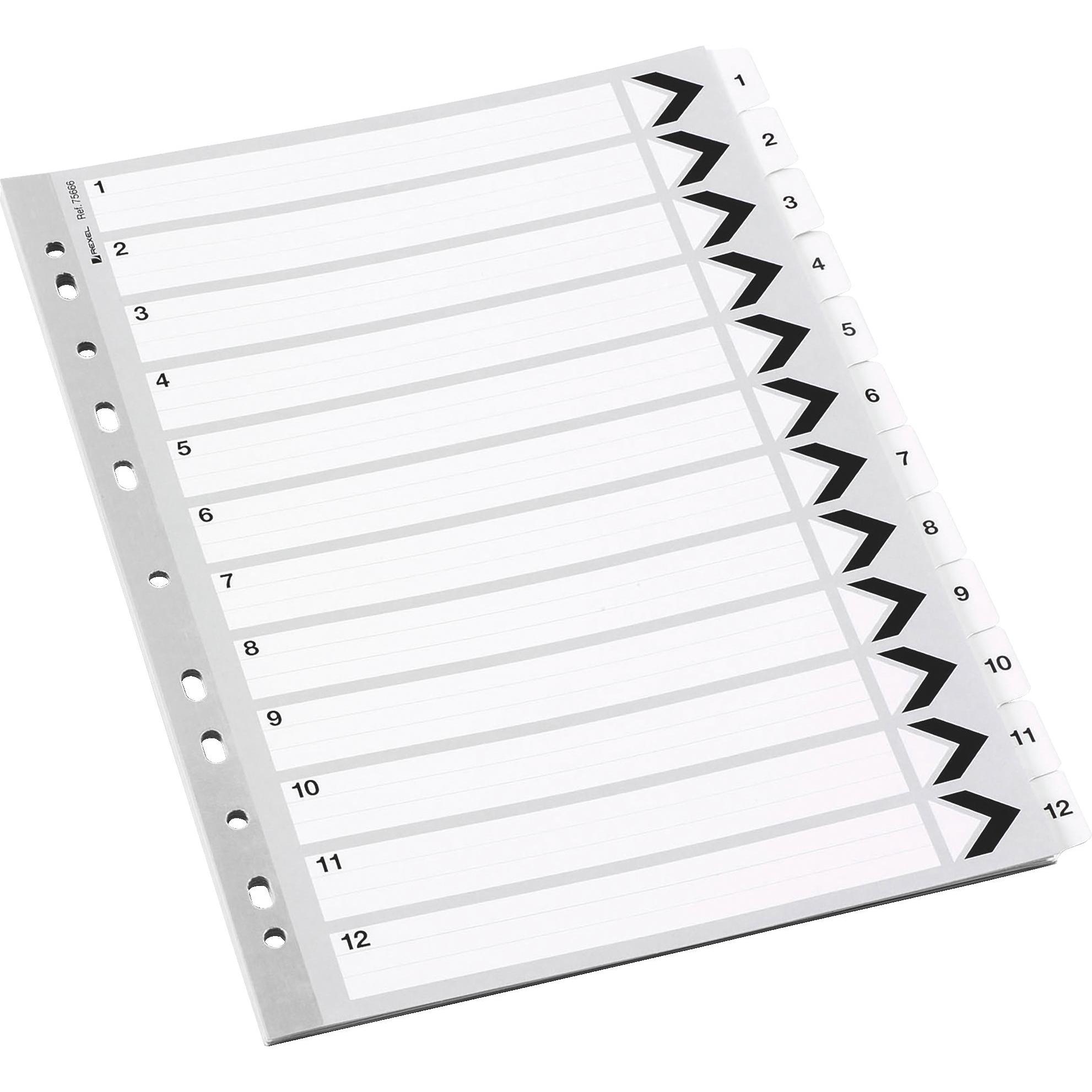 Rexel, Ordner Zubehör, Kartonregister 1-12