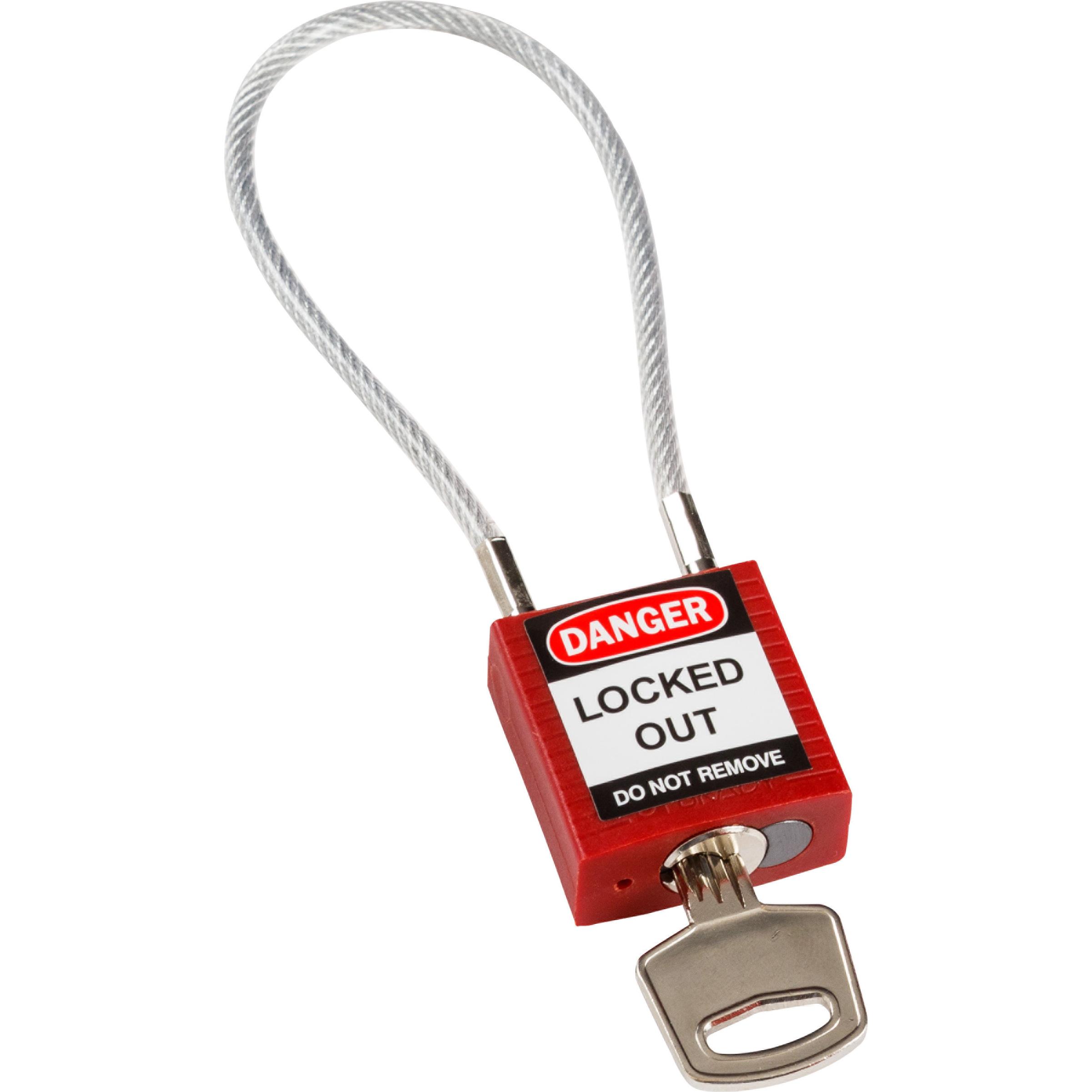 Brady, Vorhängeschloss, SafetyPadlocks-CompactCable Keyed Red