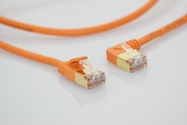 Produktbild Wantec wW PatchkabelCat.7 Rohkabel gewinkelt 90°links SSTP orange 3.0m (S/FTP, CAT7, 3 m)