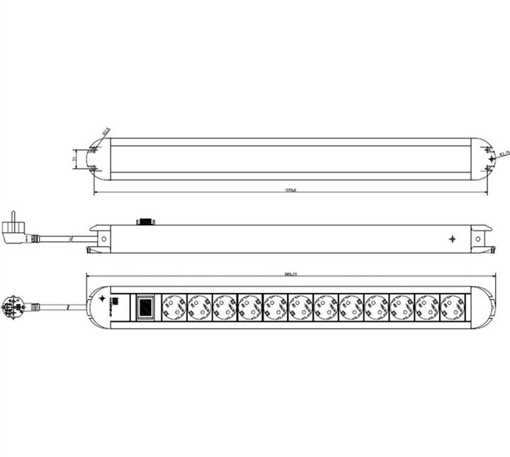 Actual product image Bachmann Power strip PRIMO CLASSIC ALU, 12-fold with (12x, CEE 7/3, 1.75 m)