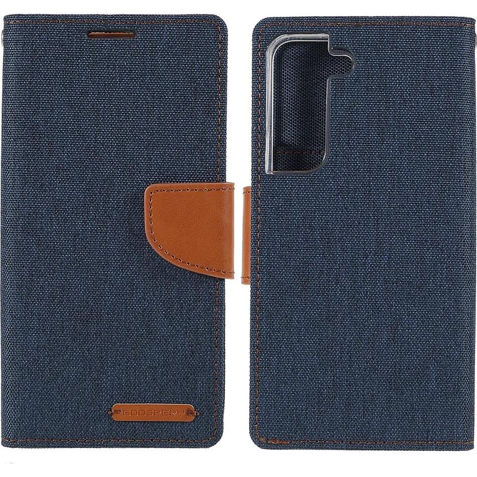 Mercury Galaxy S22+ - Canvas Stoff Etui dunkelblau (Samsung Galaxy S22+), Smartphone Hülle, Blau