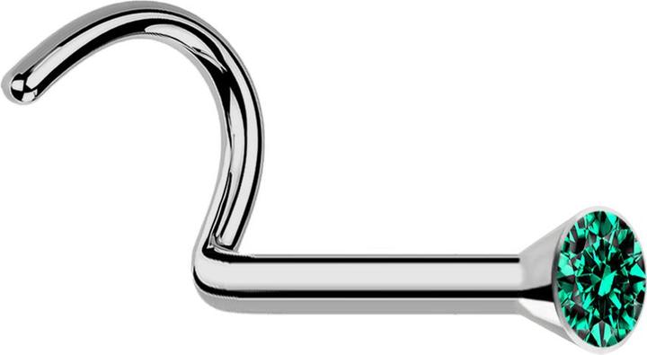 Immagine prodotto Star Piercing Perno nasale curvo in argento con cristallo turchese (Titanio, senza ottone)