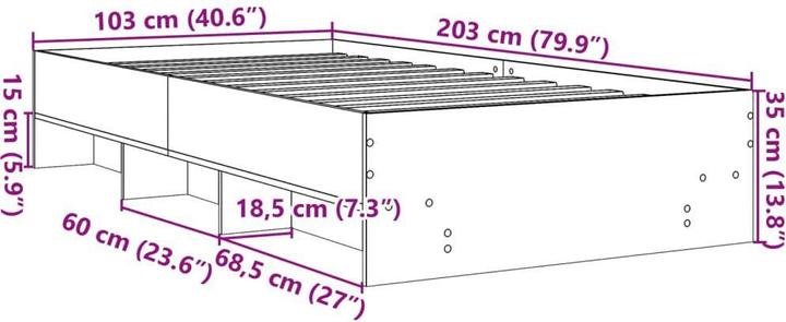 Actual product image vidaXL Bedstead (100 x 200 cm)