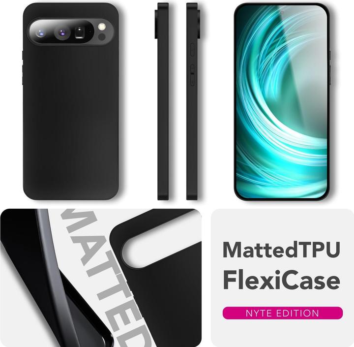 Produktbild Nalia Strider - Tiefschwarze 1,28mm Dünne Silikonhülle mit integrierten Tasten-Kappen - Ultra-Slim Cover (Google Pixel 9 Pro)
