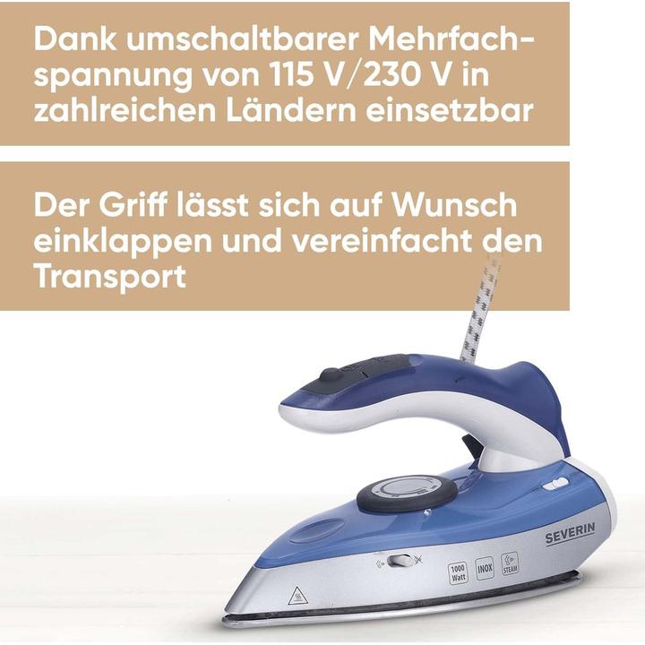 Actual product image Severin Travelling steam iron BA 3234 Silver (1000 W, 40 g/min)