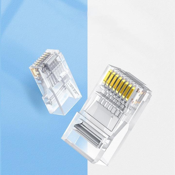 Actual product image Ugreen 10x plug plug coupler end RJ45 8P8C Cat 6 transparent (50961) (CAT6)