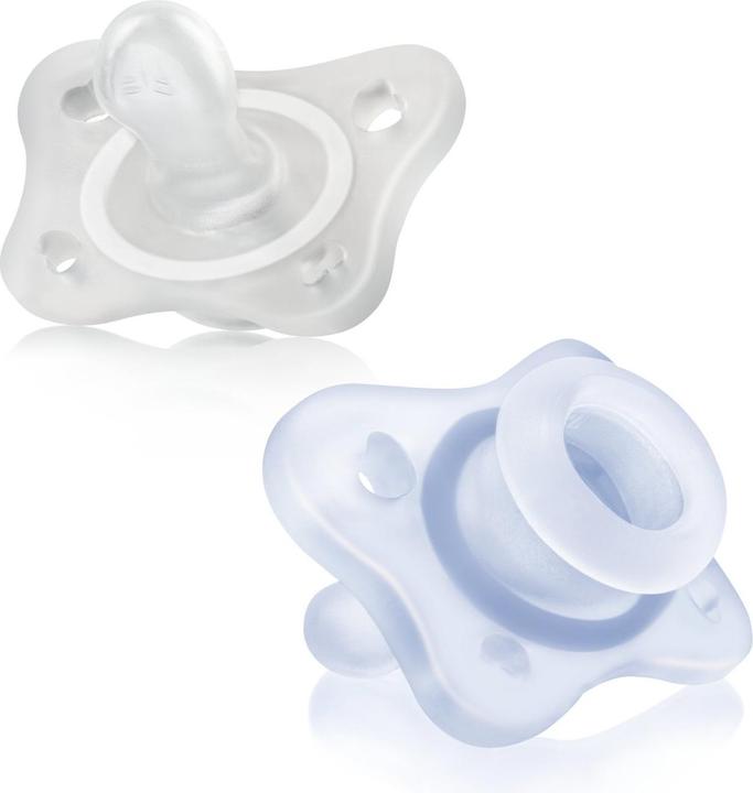 Actual product image Chicco PHYSIOFORMA MINI SOFT physiological soother blue silicone (2 x, up to 24 M.)