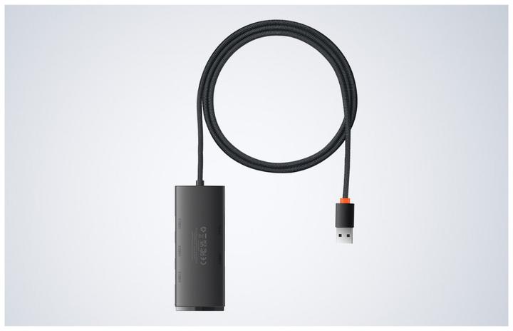 Actual product image Baseus Lite Series 4-Port USB-A HUB Adapter (USB-A to USB 3.0*4 ) 1m Black (USB-C, 4 Ports)