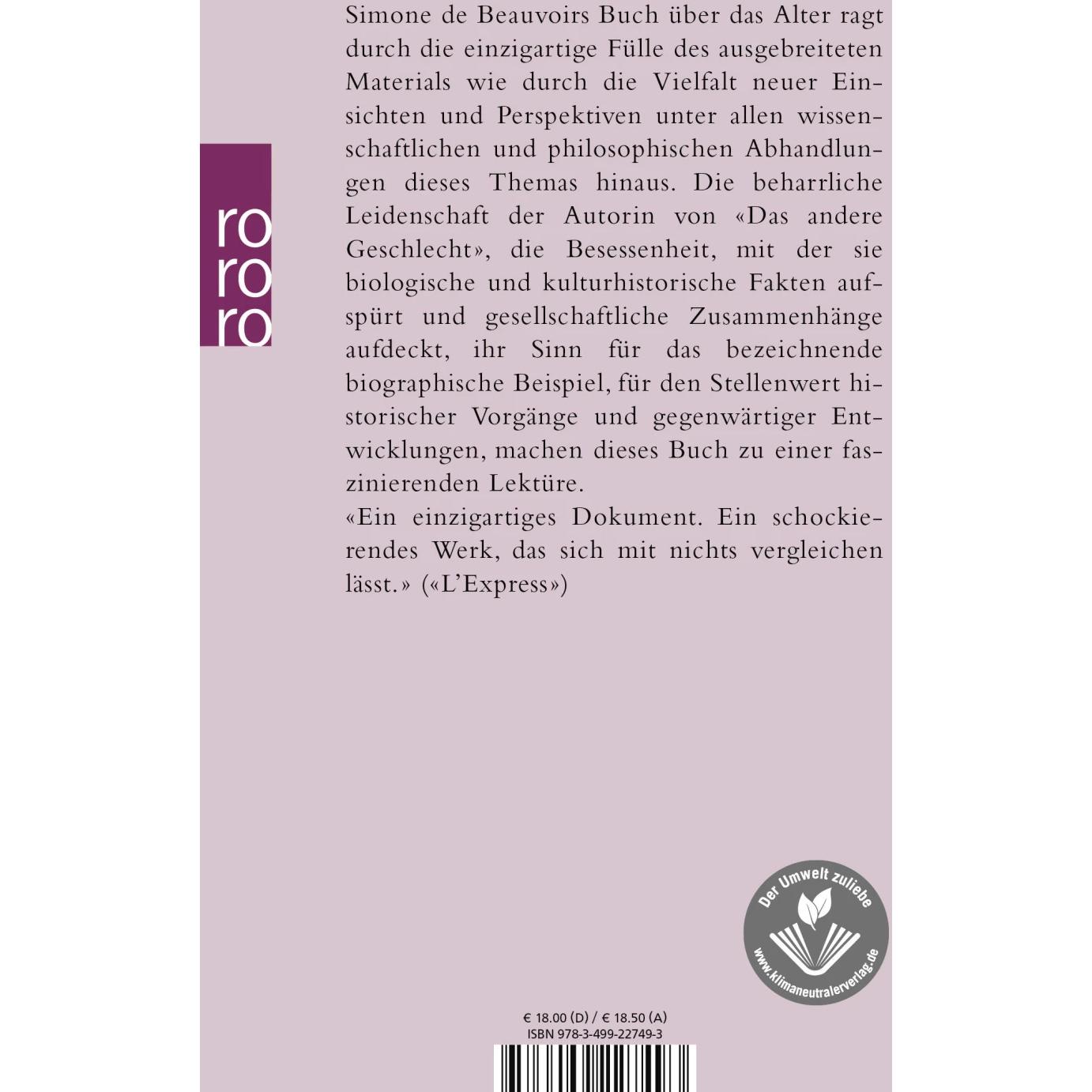 Thumbnail - Das Alter, Belletristik von Anjuta Aigner-Dünnwald, Ruth Henry, Simone de Beauvoir