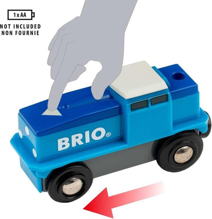 Actual product image Brio Blue battery freight locomotive