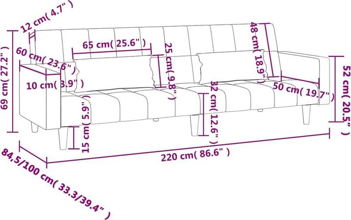 Produktbild vidaXL Schlafsofa (2-Sitzer)