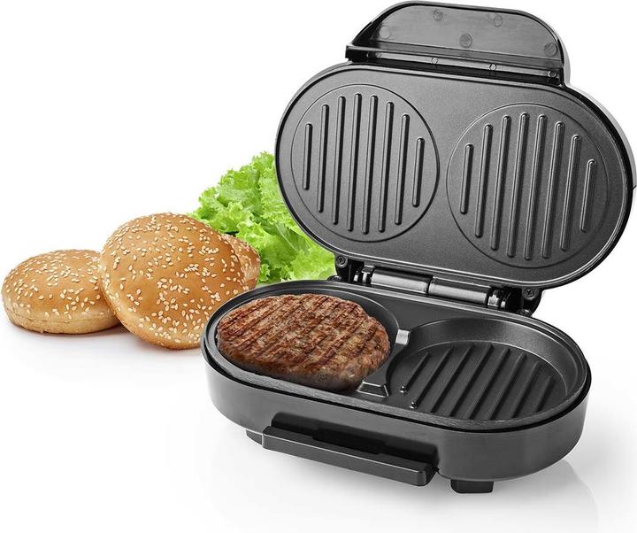Actual product image Nedis Hamburger Maker | 1000 W | 10.5 cm | Automatic temperature control | Plastic / Metal
