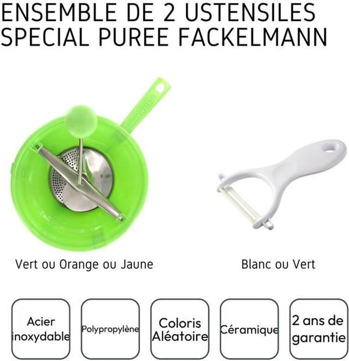 Produktbild Fackelmann Küchenutensilien Vert aus Keramik Edelstahl Kunststoff 20 x 40 x 30 cm 2 Stücke