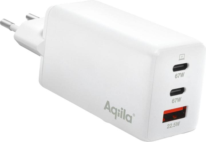 Productafbeelding Aqiila Chargebird W3 - GaN Muurlader, 65W PD - Wit (65 W, 3 ports)