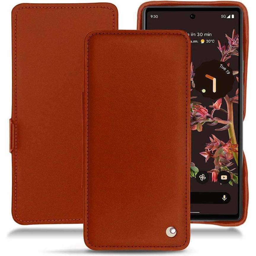 Noreve Lederschutzhülle horizontal (Google Pixel 6a), Smartphone Hülle, Orange