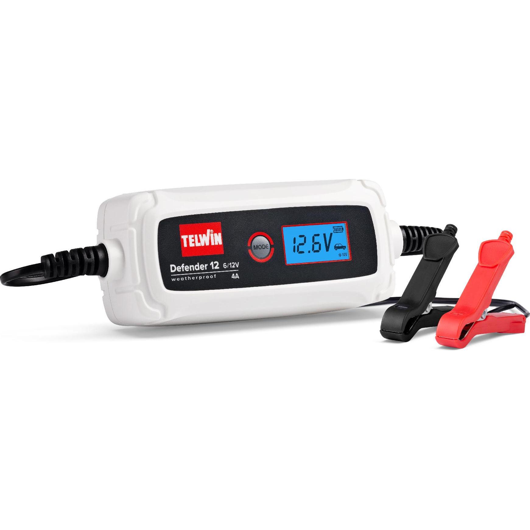 Telwin, Caricabatterie per auto, 830807607 DEFENDER12 Elektronisches Batterieladegerät 6/12V 2/4A (12V, 6V, 4 A)