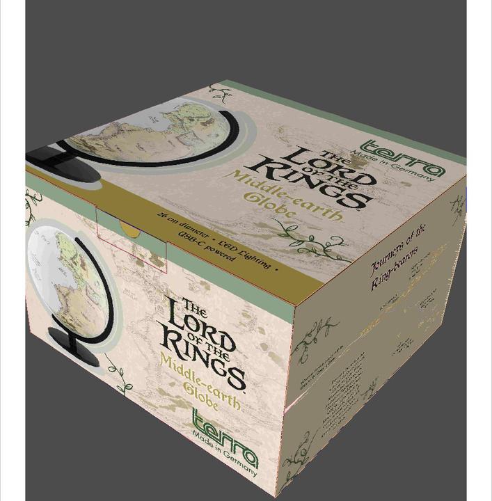 Actual product image Columbus "Lord of the Rings" Middle Earth Terra Globe Ø 26 cm with LED lighting + USB cable (26 cm)